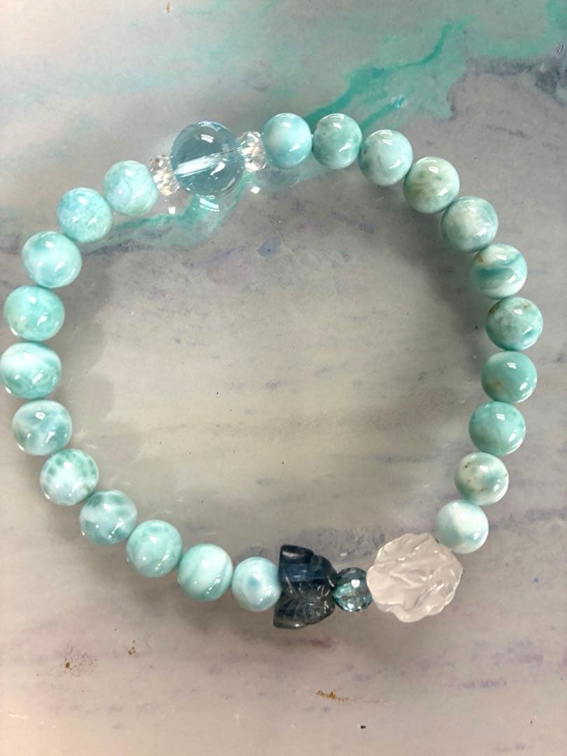 ブルートパーズ ラリマー ブレスレット