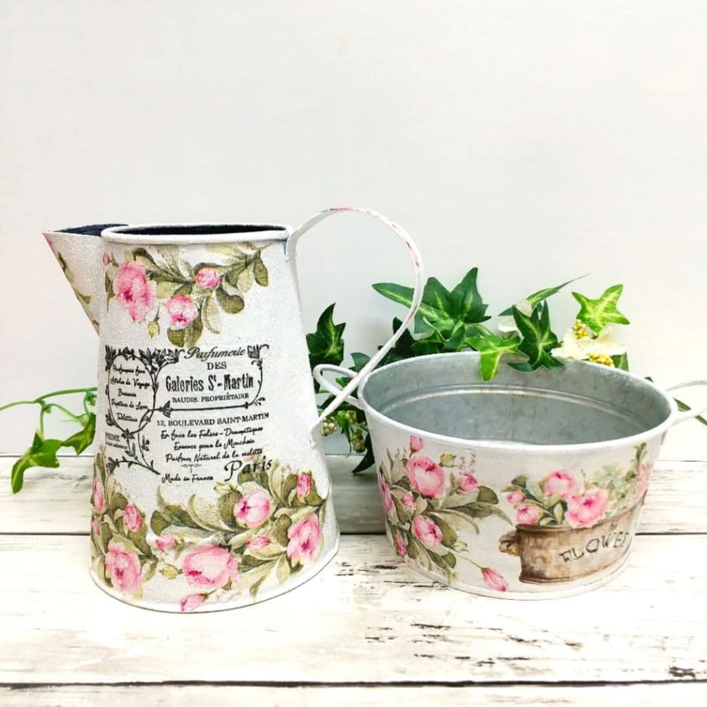 デコパージュꔛ‬ꕤ ガーデン雑貨 *リク缶*リメ鉢*鉢カバー *小物入れ *薔薇