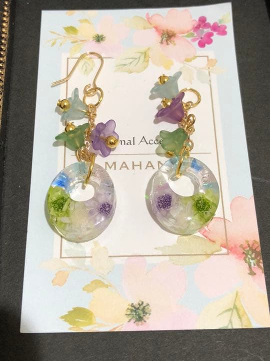 Anticoさん専用♡glass cullet flower ピアスイヤリング
